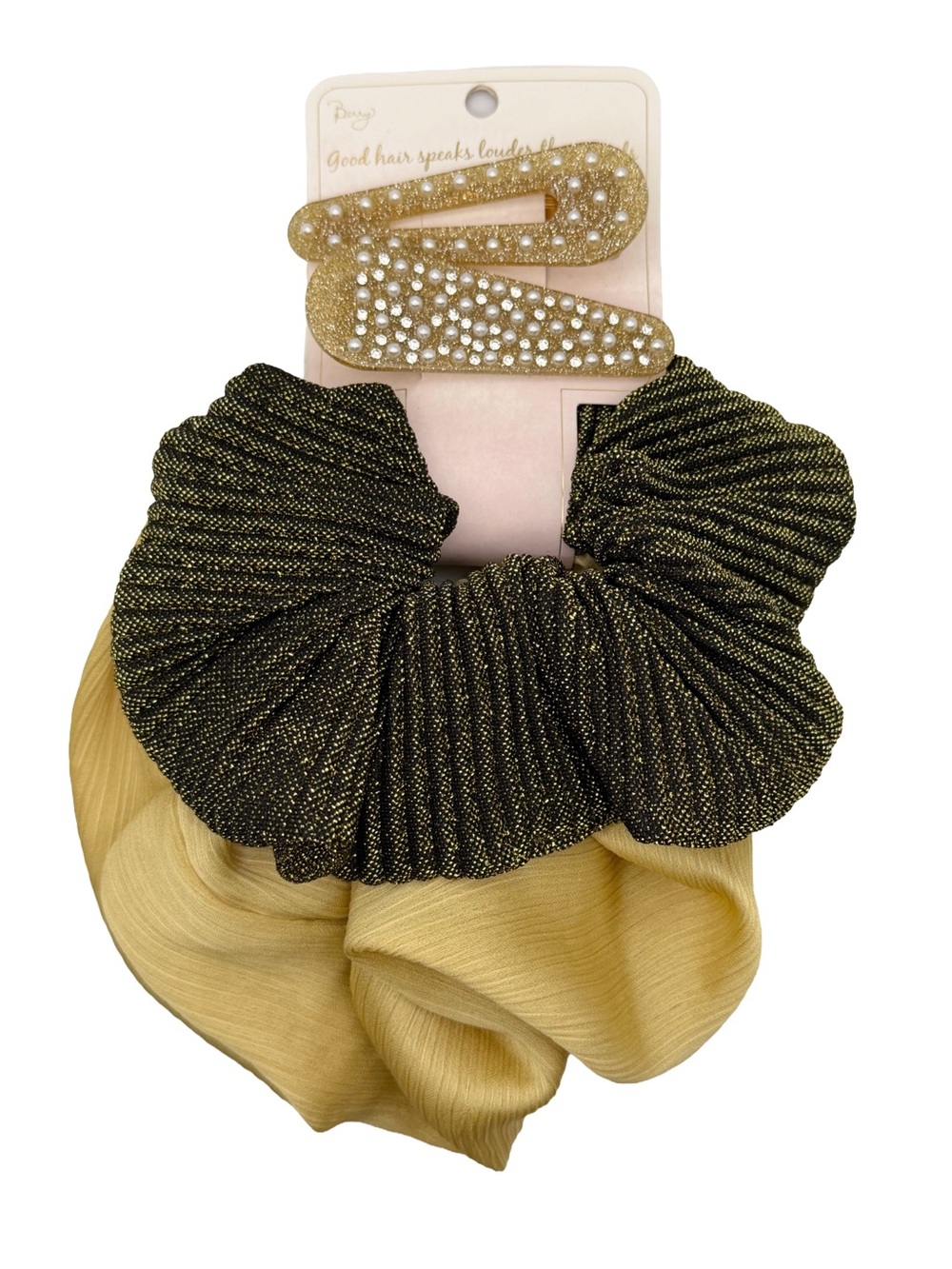 Nordstrom Berry Hair Accessories Set Scrunchies And Embellished Clips